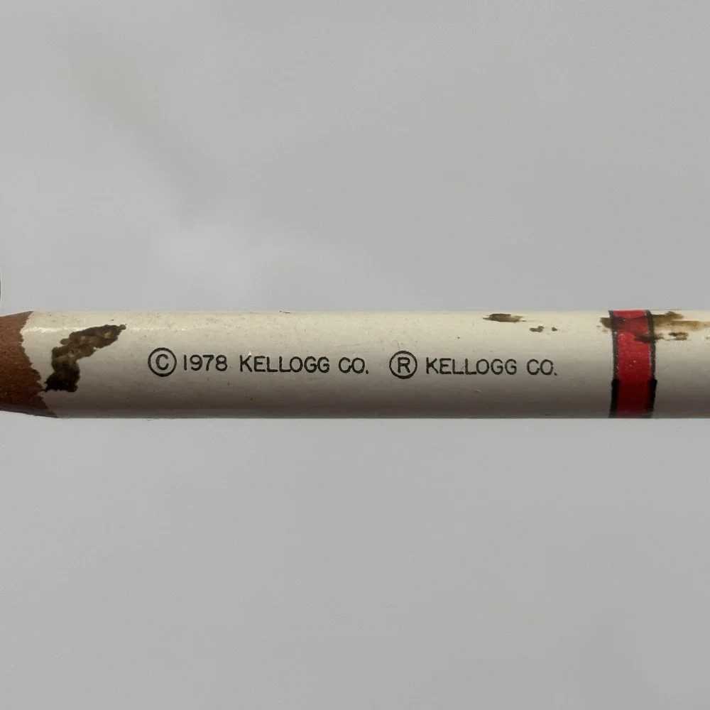 Vintage 1978 Kellogg's Yellow School Bus Pencil‎ Case With Pencils